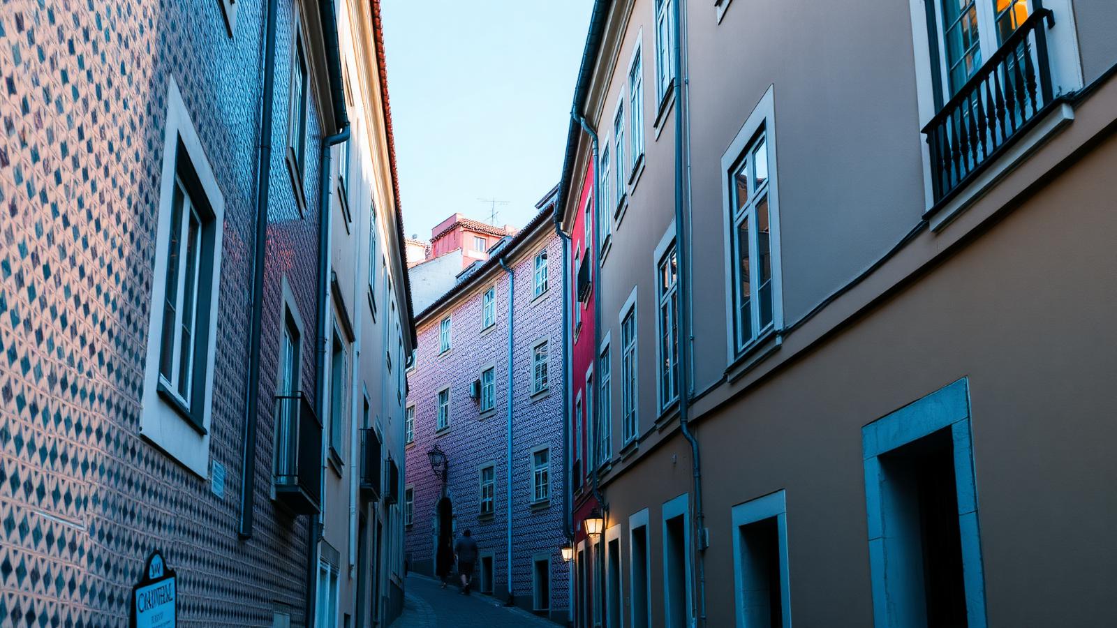 Tiled façades in the Alfama district of Lisbon